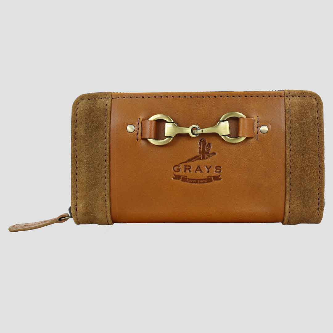 Sally Purse Leather And Suede Antique Tan